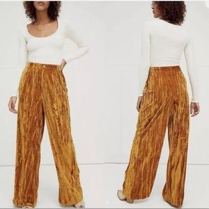 Free People Runaway Velvet Wide Leg Pants